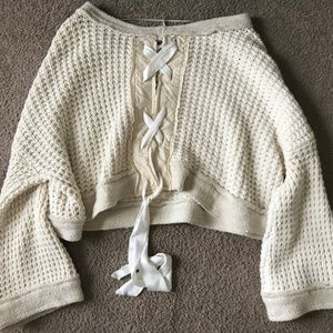 Free People Maybe Baby waffle knit flared sleeve s